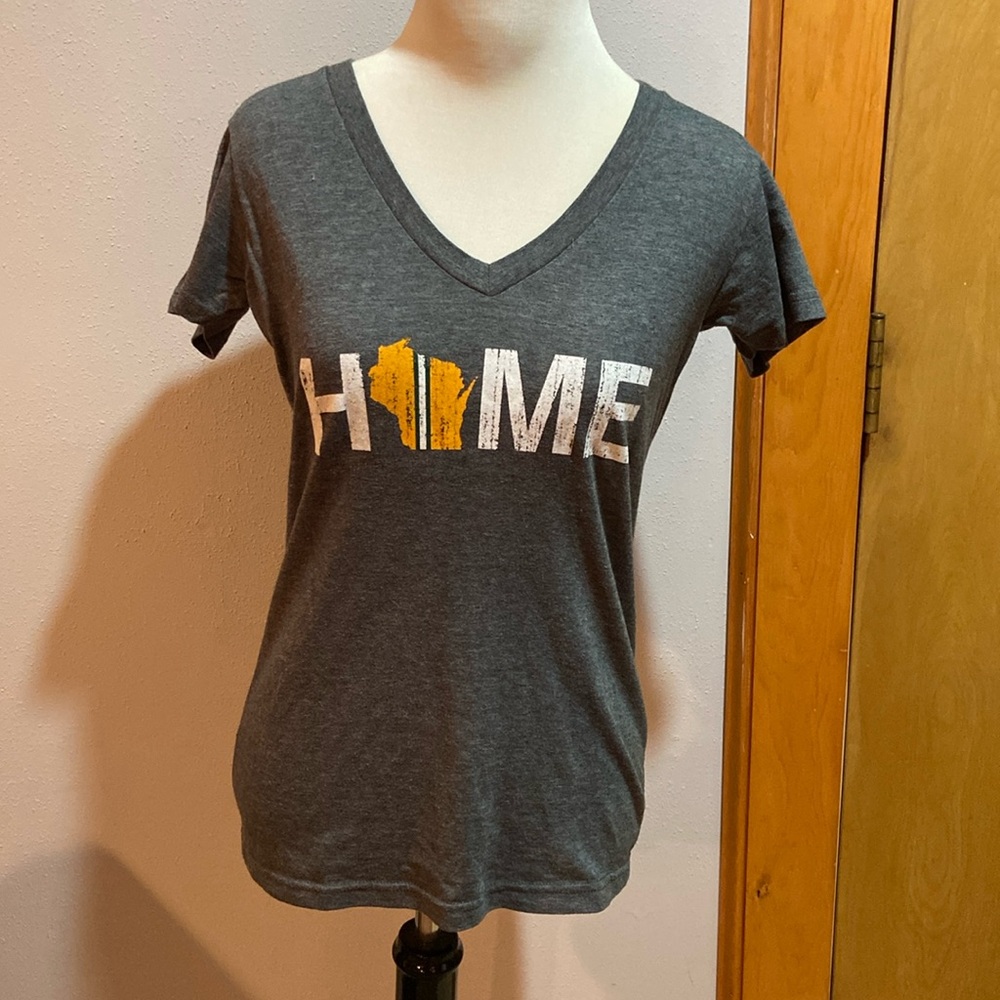 Wisconsin is “Home” v-neck, size small